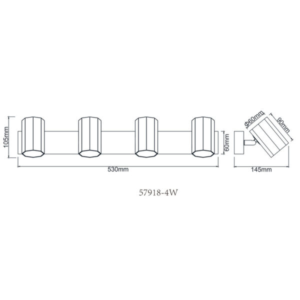 JAMES 57918-4W SPOT LAMPA GLOBO LIGHTING - Image 5