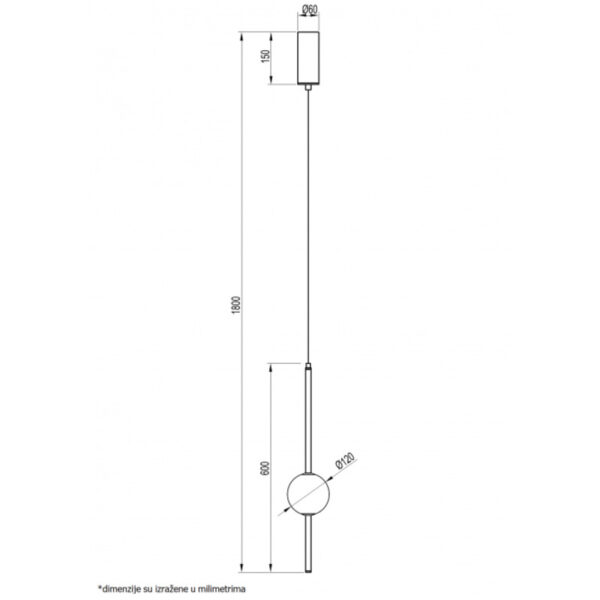 VESTA 536 VISILICA 1*G9 CRNA HOME LIGHT - Image 2