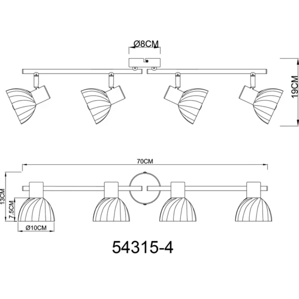 ZACHERY 54315-4 SPOT LAMPA GLOBO LIGHTING - Image 9