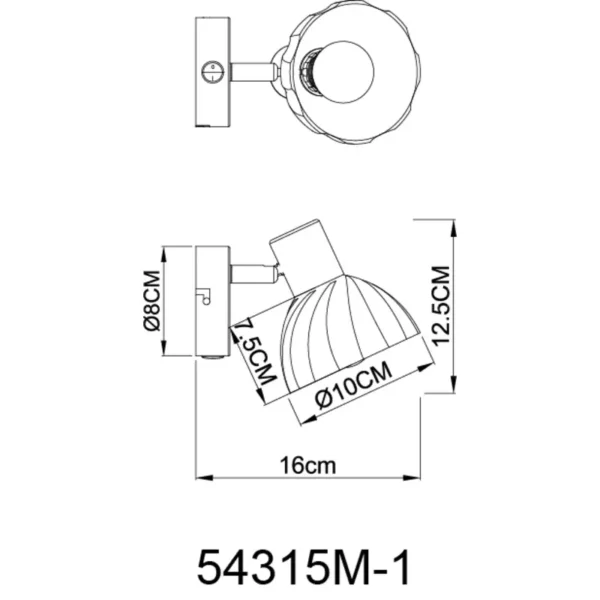 ZACHERY 54315M-1 SPOT LAMPA GLOBO LIGHTING - Image 8