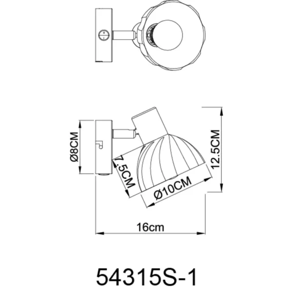 ZACHERY 54315S-1 SPOT LAMPA GLOBO LIGHTING - Image 7