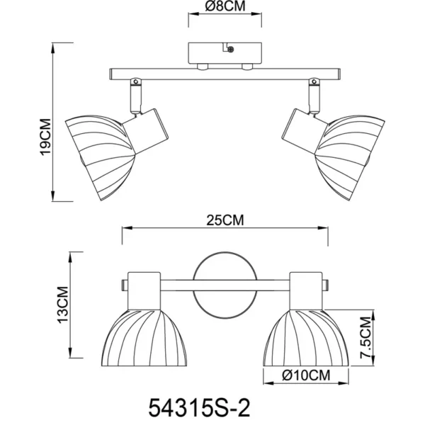 ZACHERY 54315S-2 SPOT LAMPA GLOBO LIGHTING - Image 8