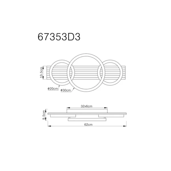 TISHA LED PLAFONSKA LAMPA 67353D3 GLOBO LIGHTING - Image 6