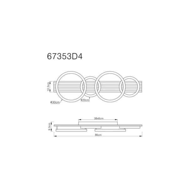 TISHA LED PLAFONSKA LAMPA 67353D4 GLOBO LIGHTING - Image 7