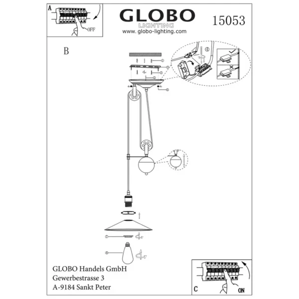 VISECA LAMPA LENIUS 15053 GLOBO LIGHTING - Image 3