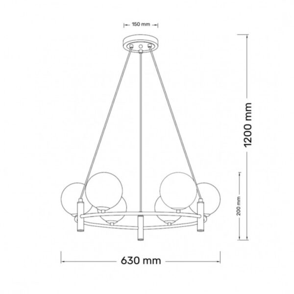 TALIA 2 LUSTER 6*G9 CRNA/BAKAR HOME LIGHT - Image 2