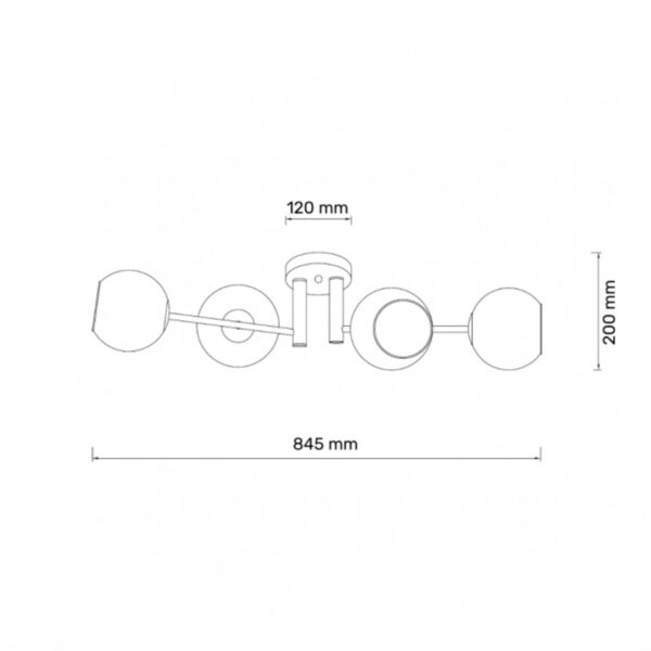 TALIA 35 LUSTER 4*E14 CRNA/BAKAR HOME LIGHT - Image 2