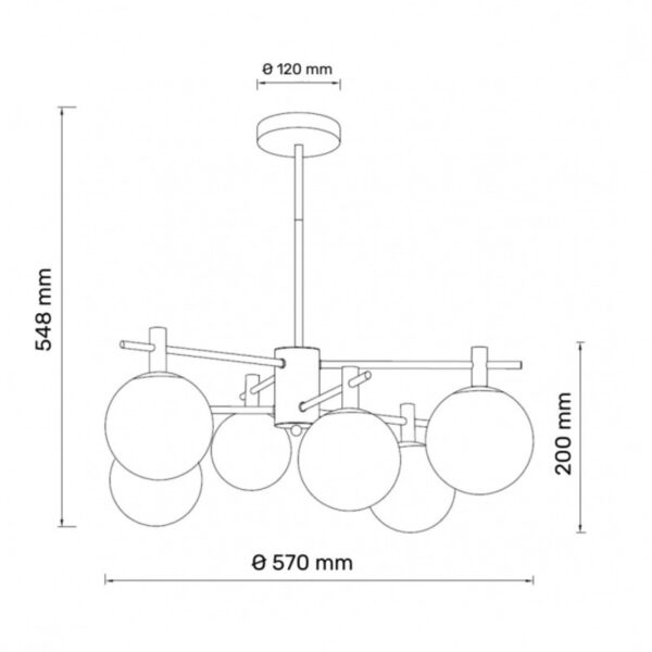 TALIA 4 LUSTER 6*G9 CRNA/BAKAR HOME LIGHT - Image 2