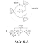 ZACHERY 54315-3 SPOT LAMPA GLOBO LIGHTING - Slika 6