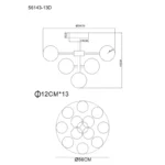 GRAPPY 56143-13D PLAFONSKI LUSTER GLOBO LIGHTING - Slika 4