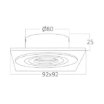 BRY-SPOTTI-S-KVADRATNA-1D-CRNA-ROZETNA BH03-00111 BRAYTRON - Slika 2