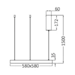 BRY-BELLA-SLP-PD-KVADRATNA-ZLATNA-46W-3U1-IP20-LED VISILICA BH17-01986 BRAYTRON - Slika 5