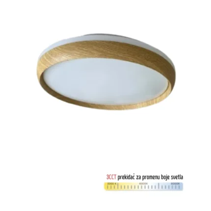 LED PLAFONJERA SVETLO DRVO 36W CCT 3000k~6500k 6521