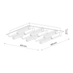 Plafonjera sa drvenim letvicama SOLEA 32 – LED 20W crna drvo dimabilna - Slika 2