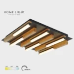 Plafonjera sa drvenim letvicama SOLEA 32 – LED 20W crna drvo dimabilna