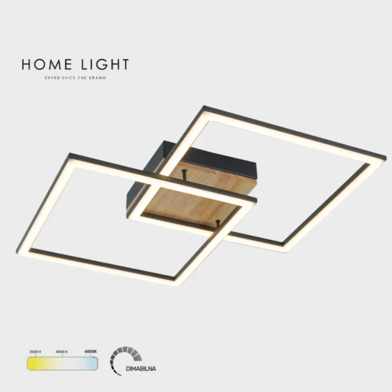 Solea-38-led-plafonjera-crna-drv SOLEA 38 LED PLAFONJERA 36W CRNA DRVO DIMABILNA HOME LIGHT - Slika 1