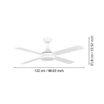 TRINIDAD PLAFONSKI VENTILATOR BELI MAT SA SVETLOM 35084 EGLO - Slika 9