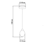 ARIA 39 VISILICA 10W 3000K ZLATO LUME - Slika 2