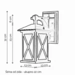 FENJER 1021 CRNI 1*E27 SPOLJNA LAMPA - Slika 2