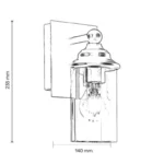 FENJER 1033 ZIDNI 1*E27 CRNI IP44 SPOLJNA LAMPA - Slika 2