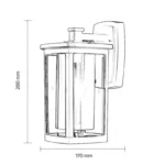 FENJER 1034 ZIDNI 1*E27 CRNI IP44 SPOLJNA LAMPA - Slika 2