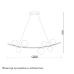 LUNA 252 VISILICA 7*E14 CRNA/ZLATO HOME LIGHT