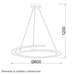 LUNA 262 LUSTER 60W 3000K MESING HOME LIGHT - Slika 2