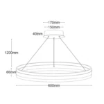 SOLEA 13 LUSTER 48W 3000/4000/6000K CRNA HOME LIGHT - Slika 2