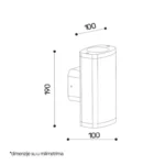 SVETILJKA 2472 ZIDNA 2*GU10 IP54 CRNA SPOLJNA LAMPA - Slika 2
