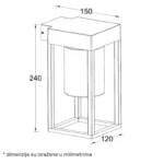 SVETILJKA A3703 ZIDNA 1*E27 IP54 ANTRACIT SPOLJNA LAMPA HOME LIGHT - Slika 3