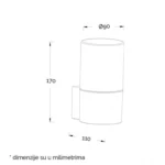 SVETILJKA JM-074 ZIDNA 1*E27 IP54 ANTRACIT SPOLJA LAMPA - Slika 2