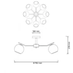 TALIA 32 LUSTER 8*E14 CRNA/BAKAR HOME LIGHT - Slika 2