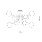TALIA 37 LUSTER 8*E14 CRNA/BAKAR HOME LIGHT - Slika 2