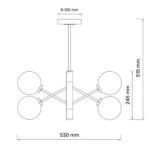 Talia 7 Luster 6xG9 CRNA BAKAR HOME LIGHT dimenzije