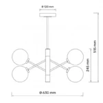 TALIA 8 LUSTER 8*G9 CRNA/BAKAR HOME LIGHT - Slika 2