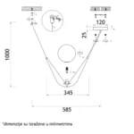 VESTA 448 VISILICA 1*G9 MESING HOME LIGHT - Slika 2