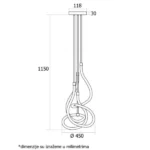 VESTA 454 LUSTER LED 80W 3000K MESING HOME LIGHT - Slika 2