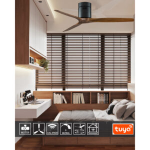 Plafonski ventilator KBS 5227 Bk + Dark wood