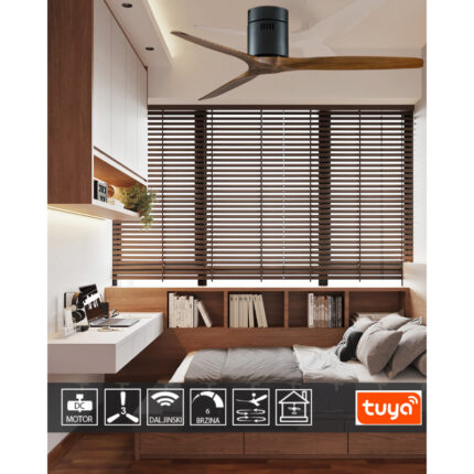 Plafonski ventilator KBS 5227 Bk + Dark wood