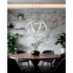 Moderan hrom LED luster 72W dimabilan u prostoru