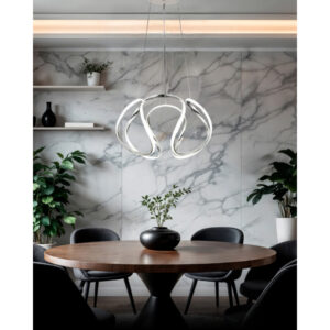 Moderan hrom LED luster 72W dimabilan u prostoru