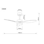 PLAFONSKI VENTILATOR BLACKWELL 03608 GLOBO LIGHTING Dimenzije