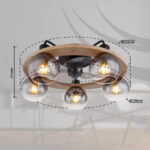 PLAFONSKI VENTILATOR LAMOTTA 03639 GLOBO LIGHTING Dimenzije