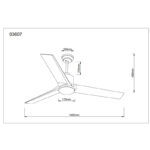 PLAFONSKI VENTILATOR MODESTO 03607 GLOBO LIGHTING Dimenzije