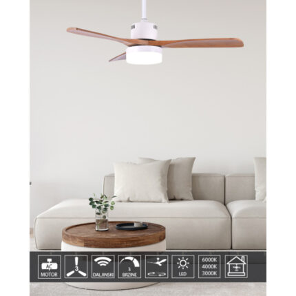 Plafonski ventilaotr KBS 5209 WH+Natural wood a
