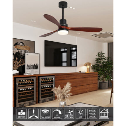 Plafonski ventilaotr KBS 5247-1 bk+dark wood