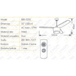 Plafonski ventilator 5233 Bk+Wood info