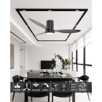 Plafonski ventilator 52K019 Bk+BK a