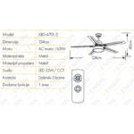 Plafonski ventilator KBS 4701-5 Black info