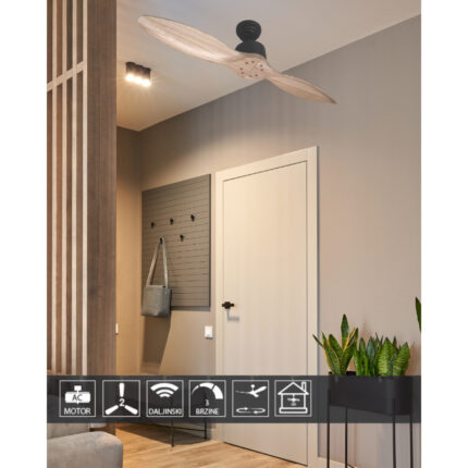 Plafonski ventilator KBS 4836 Bk+light wood a